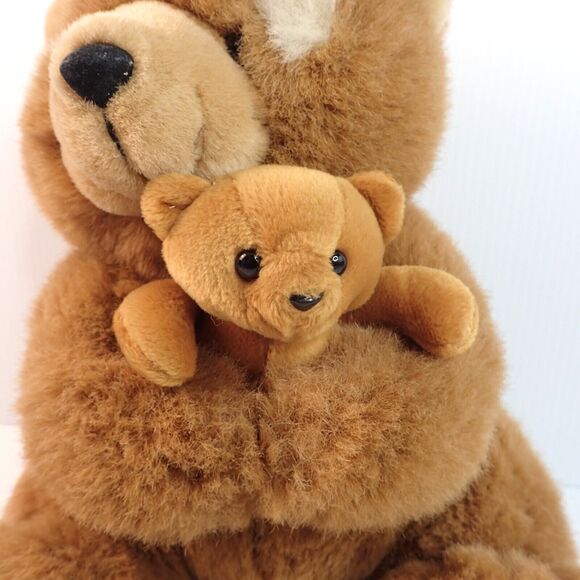 Vintage Chosun Mama & Baby Cub Teddy Bears Light Brown 11in Soft Fur Plush - Picture 3 of 8